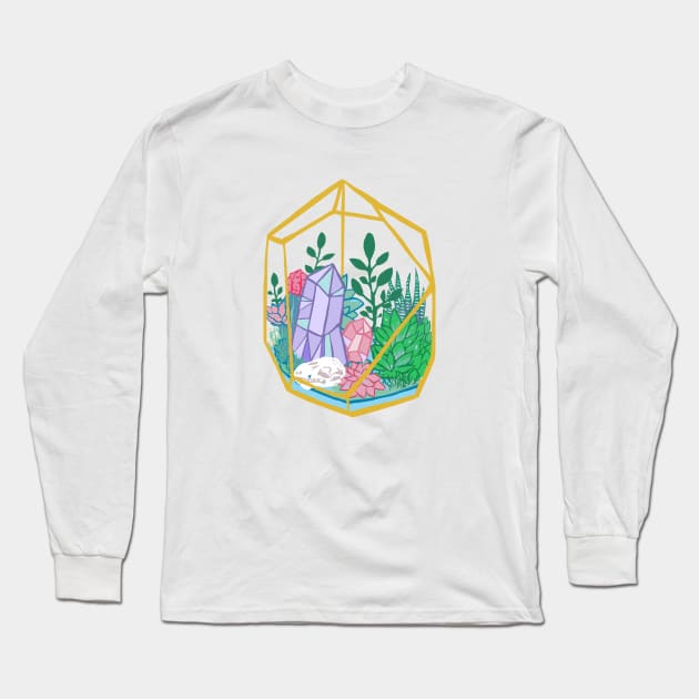 Pastel Goth Terrarium Crystals & Succulents Long Sleeve T-Shirt by LunaElizabeth